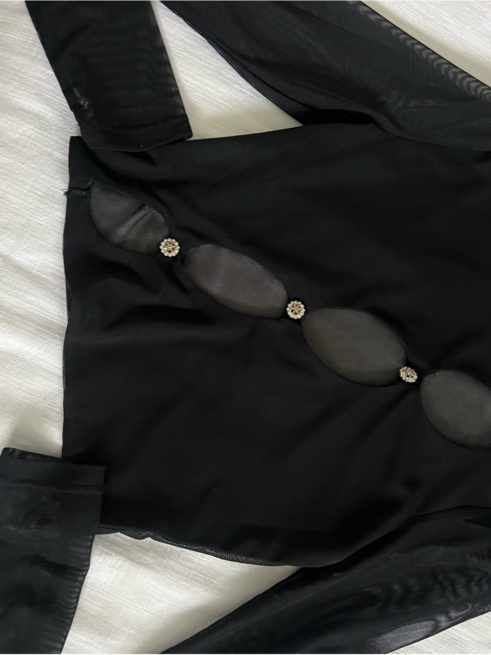 Fashion Nova Black Sheer Mesh Lingerie Top